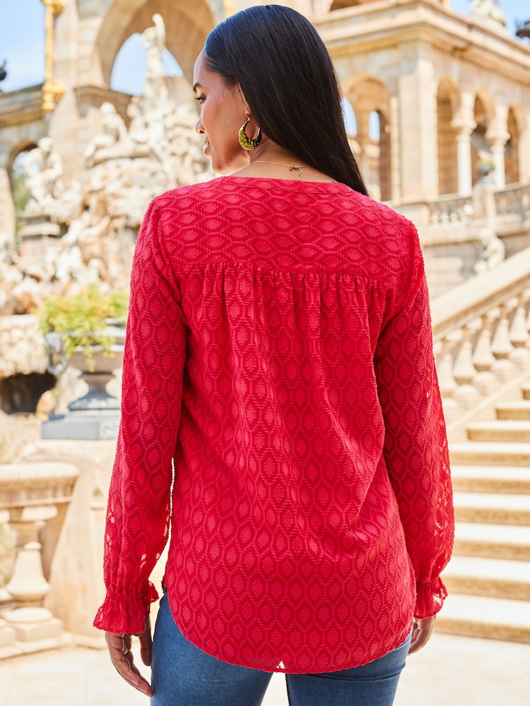 Sosandar Red Sequin Top - Image 2 of 5