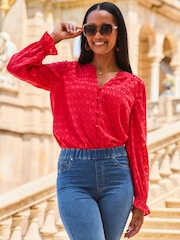 Sosandar Red Sequin Top - Image 3 of 5