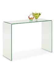 Julian Bowen Clear Amalfi Tempered Glass Console Table - Image 1 of 1