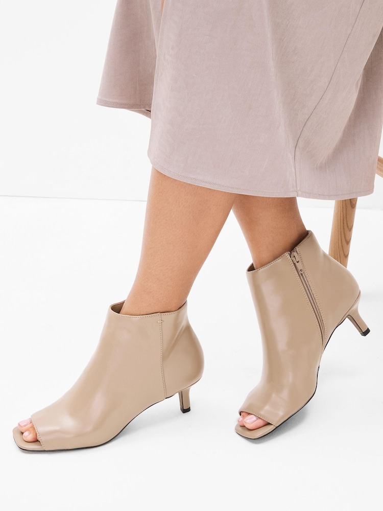 Nude Forever Comfort Open toe Kitten Heel Shoeboots - Image 1 of 5 Nude Forever Comfort Open toe Kitten Heel Shoeboots - Image 1 of 5