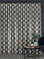 Grey Finn Made To Measure 100% Cotton Curtains - Image 2 of 9