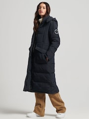 Superdry Black Vintage Everest Longline Parka Coat - Image 2 of 3