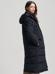 Superdry Black Vintage Everest Longline Parka Coat - Image 3 of 3