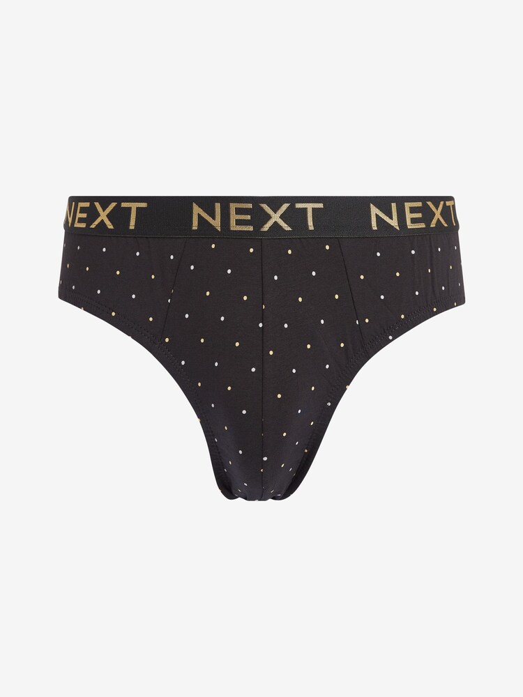 Black Gold Pattern 4 pack Cotton Rich Briefs - Image 7 of 10