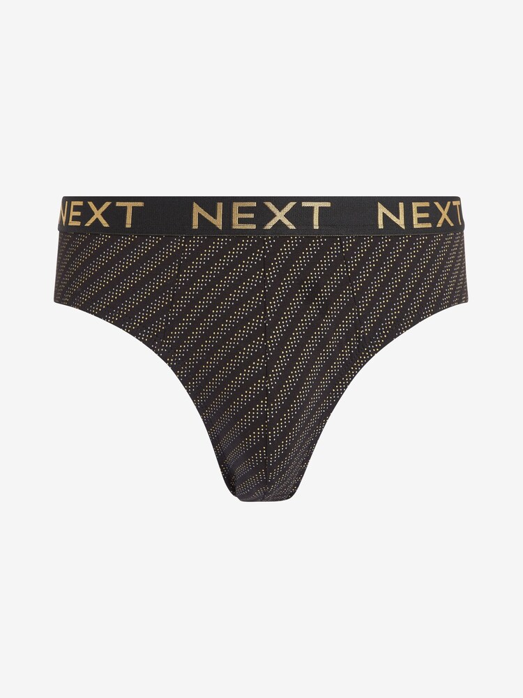 Black Gold Pattern 4 pack Cotton Rich Briefs - Image 8 of 10