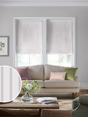 Laura Ashley Purple Burnsall Stripe Made To Measure Roman Blinds - Image 1 of 6