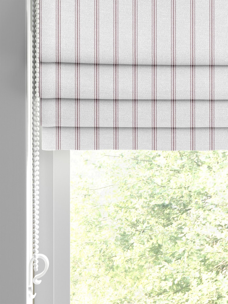 Laura Ashley Purple Burnsall Stripe Made To Measure Roman Blinds - Image 2 of 6