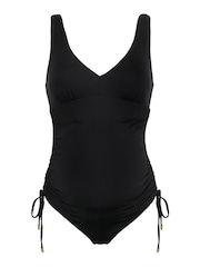 Pour Moi Black Maternity Ruched Swimsuit - Image 4 of 5