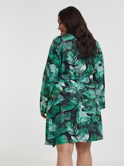 JD Williams Green Floral Tropical Robe - Image 2 of 4