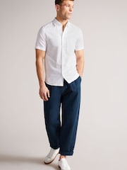 Ted Baker Addle White Short Sleeve Linen Shirt - Image 1 of 1