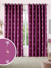 Sara Miller Pink Flamingo Made To Measure 100% Cotton Curtains - Image 1 of 9