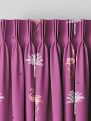 Sara Miller Pink Flamingo Made To Measure 100% Cotton Curtains - Image 5 of 9