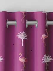 Sara Miller Pink Flamingo Made To Measure 100% Cotton Curtains - Image 7 of 9
