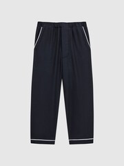 Reiss Navy Napp 4-9 yrs Cotton Piped Pyjama Trousers - Image 4 of 6