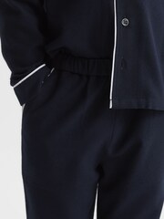 Reiss Navy Napp 4-9 yrs Cotton Piped Pyjama Trousers - Image 5 of 6