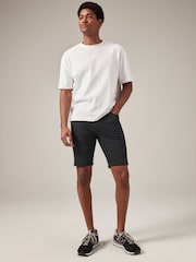 Black Skinny Fit Stretch Denim Shorts - Image 2 of 9