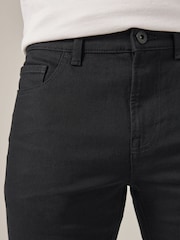 Black Skinny Fit Stretch Denim Shorts - Image 4 of 9