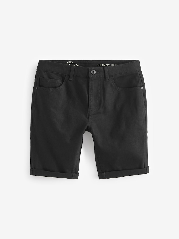 Buy Black Skinny Fit Stretch Denim Shorts from the Next UK online shop