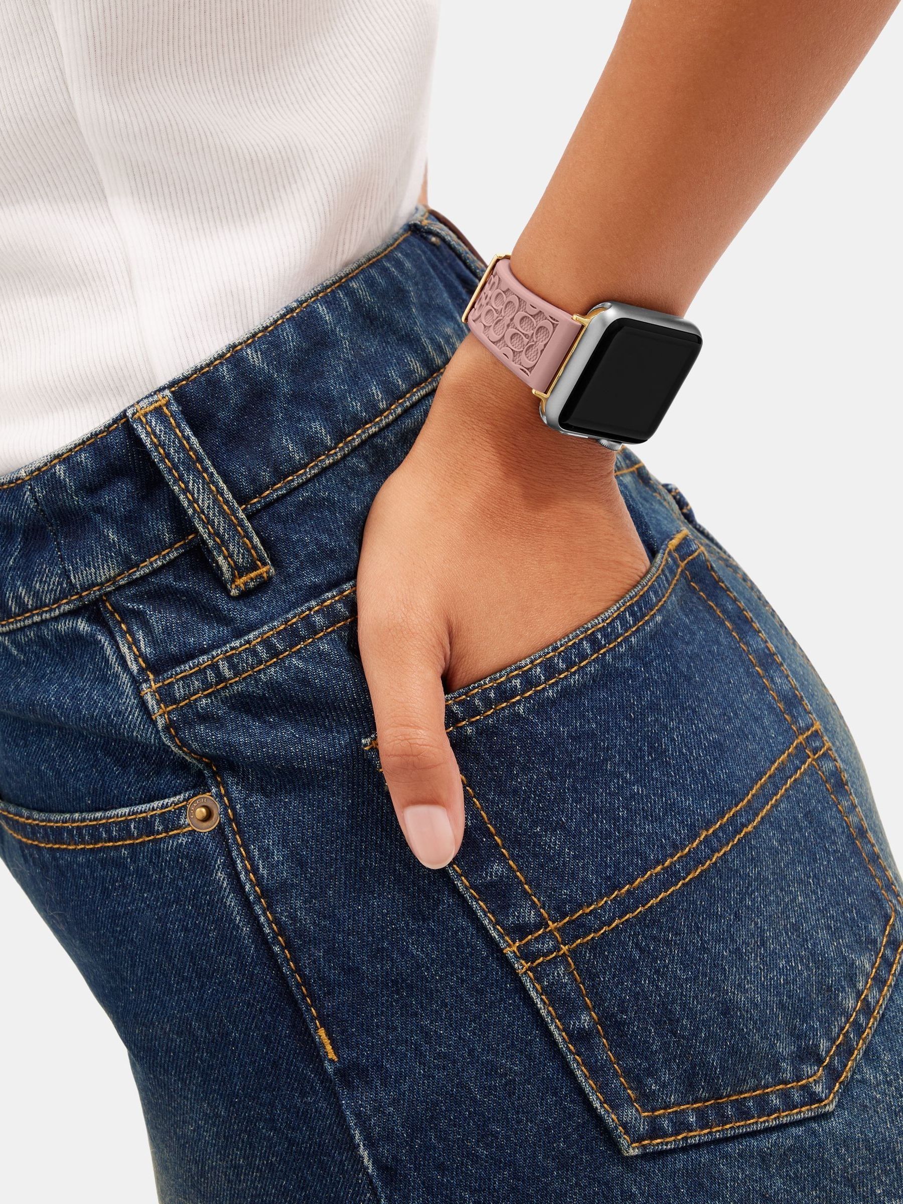 Coach Women's Pink Apple Strap Watch
