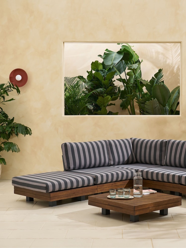 MADE.COM Stripe Avarna Garden Corner Lounge Set - Image 1 of 9