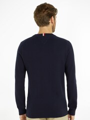Sweter Tommy Hilfiger Cross Structure w kolorze niebieskim z okrągłym dekoltem - Image 2 of 6