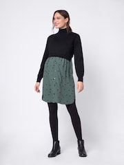 Seraphine Roll Neck Black Maternity And Nursing Jumper With Woven Skirt - Image 3 of 5
