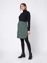 Seraphine Roll Neck Black Maternity And Nursing Jumper With Woven Skirt - Image 4 of 5