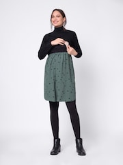 Seraphine Roll Neck Black Maternity And Nursing Jumper With Woven Skirt - Image 5 of 5