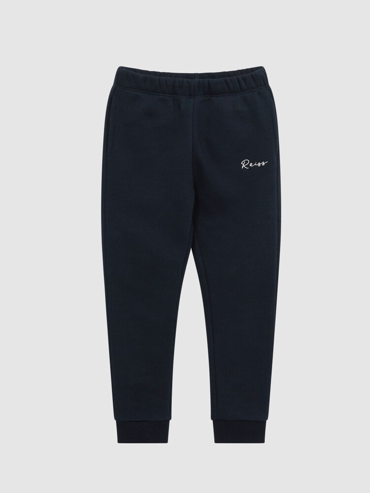 Reiss Navy Clark Junior Embroidered Jersey Joggers - Image 2 of 5