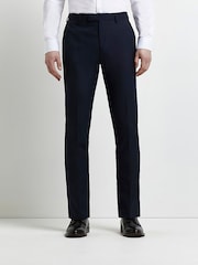 River Island Blue Twill Skinny Fit Trousers - Image 1 of 5