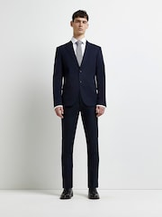 River Island Blue Twill Skinny Fit Trousers - Image 3 of 5