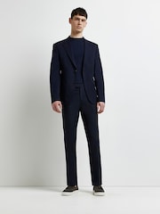 River Island Blue Twill Skinny Fit Trousers - Image 4 of 5