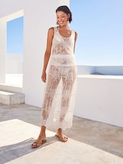 White Crochet Lace Cami Top - Image 2 of 7