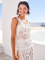 White Crochet Lace Cami Top - Image 3 of 7
