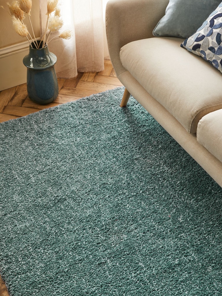 Teal Blue Soft Speckle Rug - Image 2 of 6 Teal Blue Soft Speckle Rug - Image 2 of 6