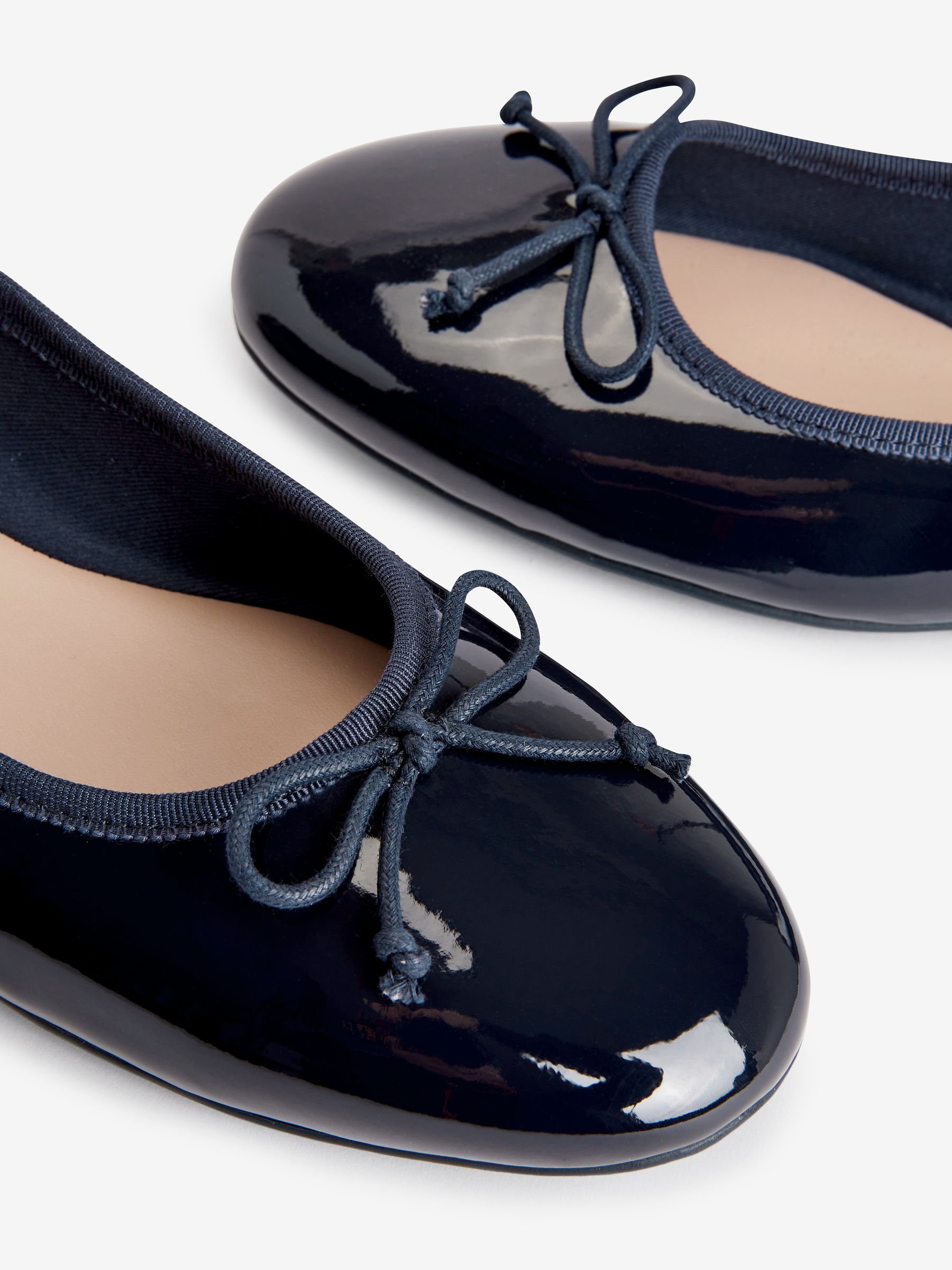 Navy patent flat shoes clearance