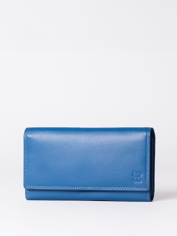 Lakeland Leather Blue Marl Small Flapover Purse - Image 4 of 4