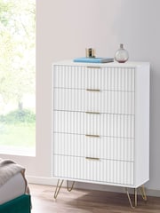 Julian Bowen White Murano 5 Drawer Chest - Image 1 of 4