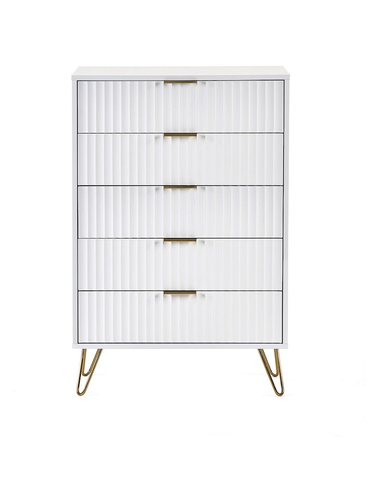 Julian Bowen White Murano 5 Drawer Chest - Image 2 of 4