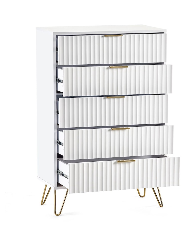 Julian Bowen White Murano 5 Drawer Chest - Image 4 of 4