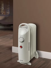 Warmlite White 650W Oil filled Radiator with Thermostat - Image 1 of 8