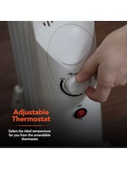 Warmlite White 650W Oil filled Radiator with Thermostat - Image 4 of 8