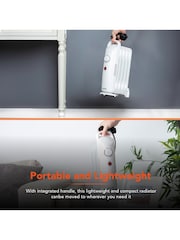 Warmlite White 650W Oil filled Radiator with Thermostat - Image 7 of 8