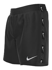 Nike Black Swim Logo Tape 4 Inch Volley Shorts - Image 3 of 5