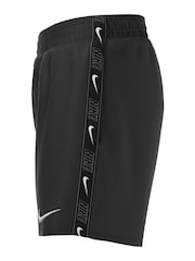 Nike Black Swim Logo Tape 4 Inch Volley Shorts - Image 5 of 5
