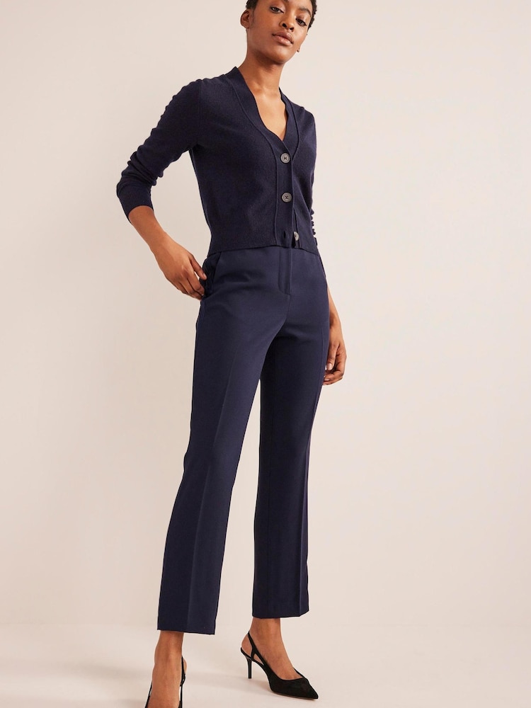 Boden Blue Straight Crepe Trousers - Image 1 of 5 Boden Blue Straight Crepe Trousers - Image 1 of 5