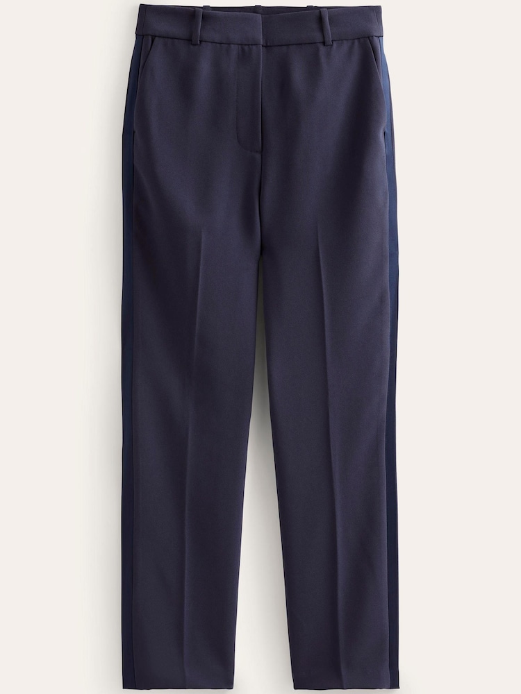 Boden Blue Straight Crepe Trousers - Image 5 of 5 Boden Blue Straight Crepe Trousers - Image 5 of 5