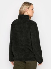 Long Tall Sally Black Fleece Zip Through Top - Image 2 of 4