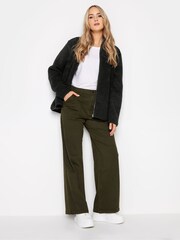 Long Tall Sally Black Fleece Zip Through Top - Image 3 of 4