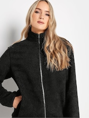 Long Tall Sally Black Fleece Zip Through Top - Image 4 of 4
